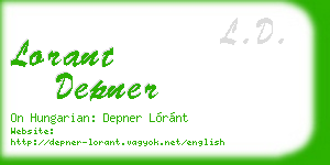 lorant depner business card